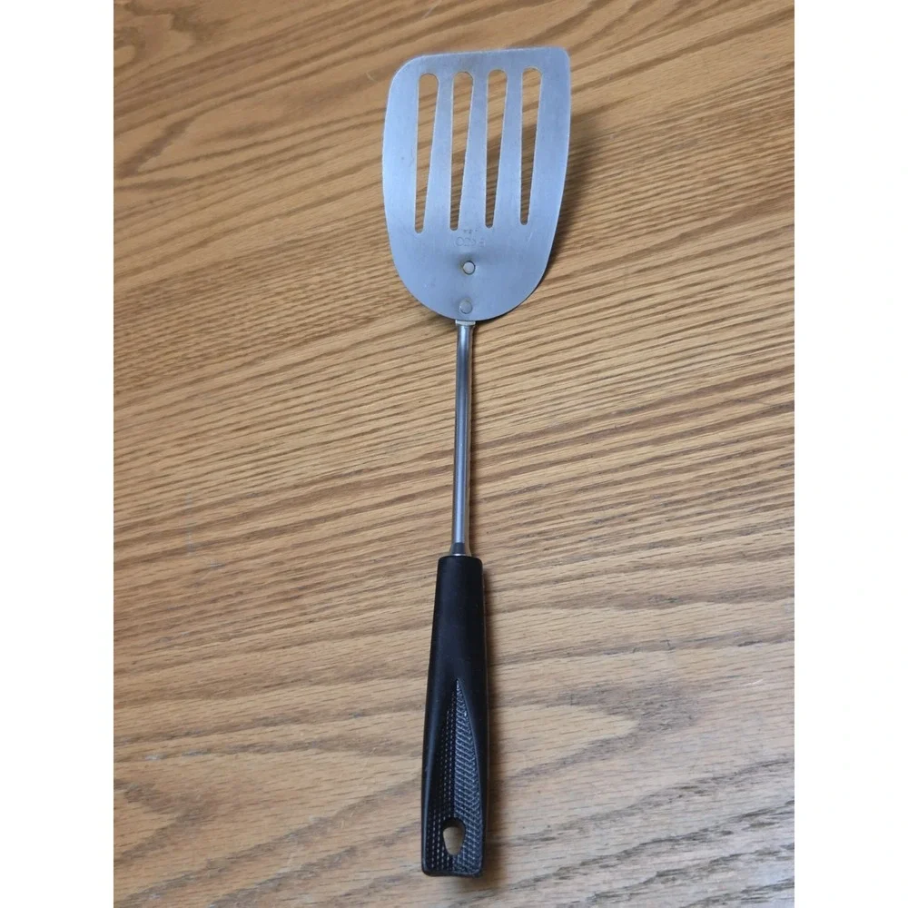 Vintage Ekco Spatula Stainless Steel Angled Slotted 13